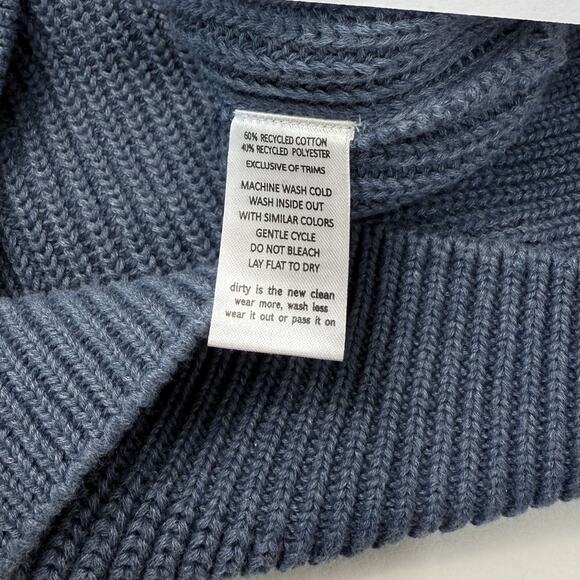 Toad&Co Butte Crew Neck Sweater Mens Size L Blue NWT Recycled Cotton Poly Blend - Picture 4 of 5